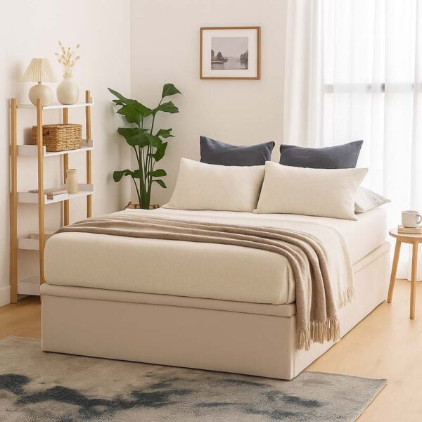 Lucy Storage Bed in a Scandinavian-style bedroom
