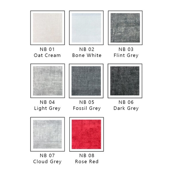 Mica Fabric Storage Bed colour swatches